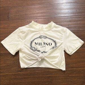 Milano White Cropped T-Shirt